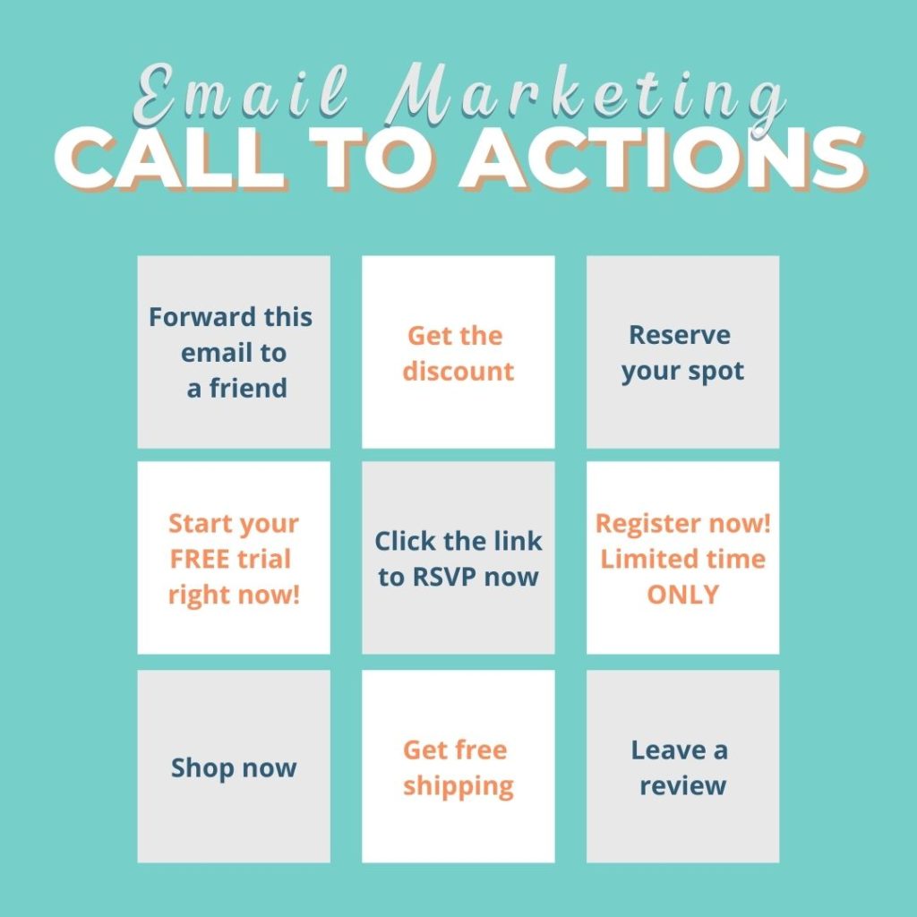 email calls to action for your marketing example