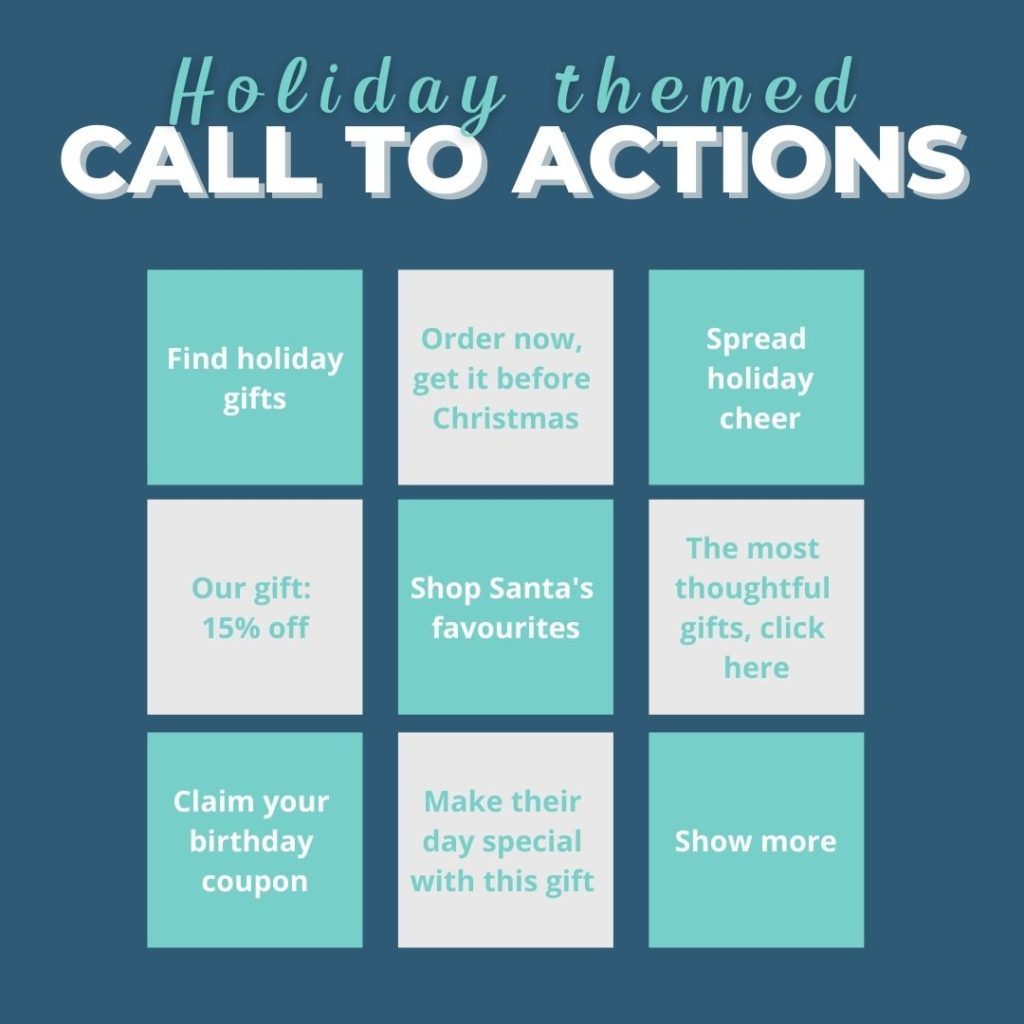 holiday calls to action example
