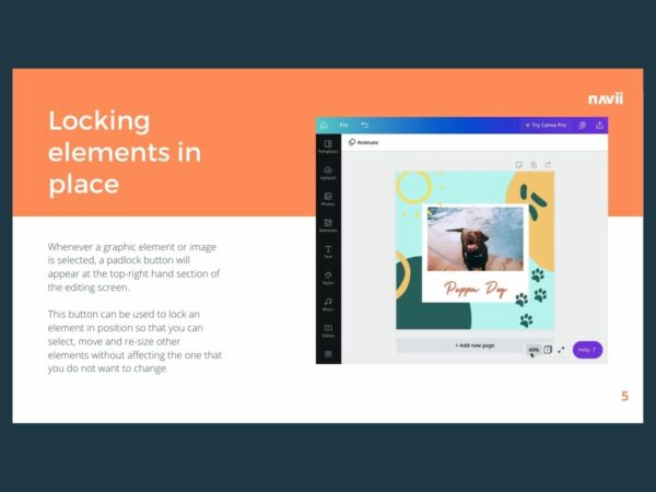 Canva guide preview page - how to layer elements