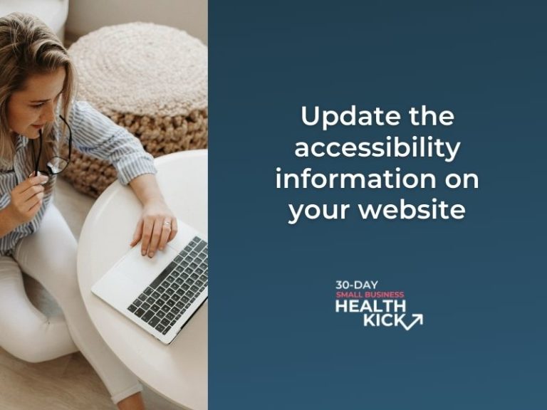 accessibility information on your website