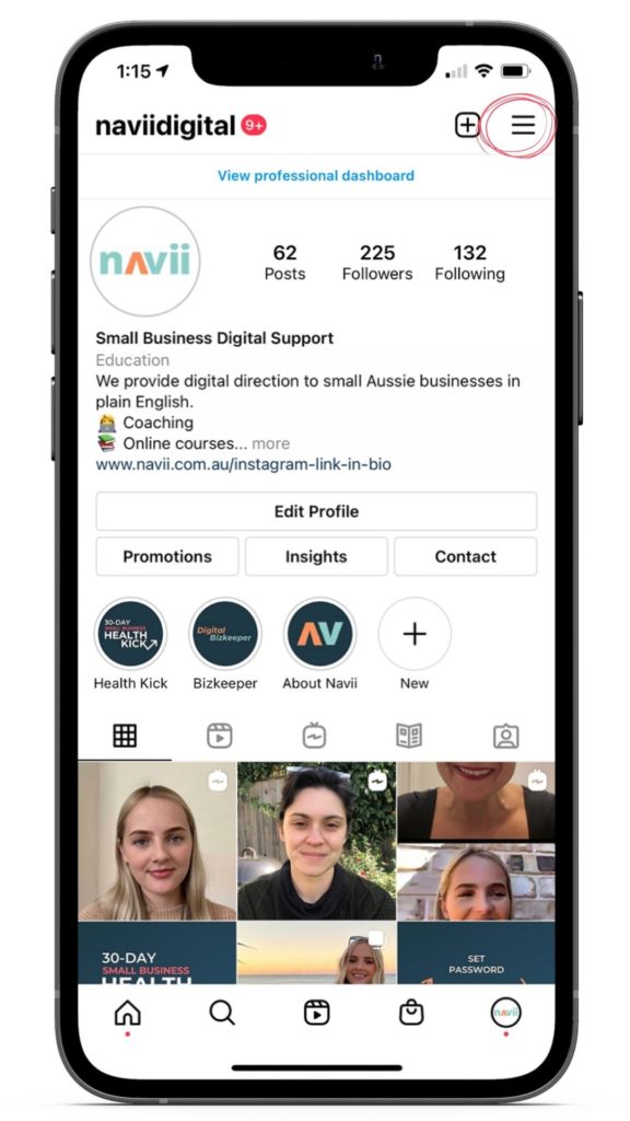 Navii Instagram Insights example