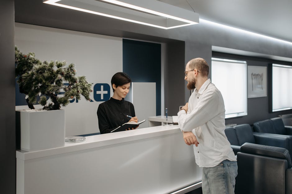 Modern and welcoming medical reception area in a clinic